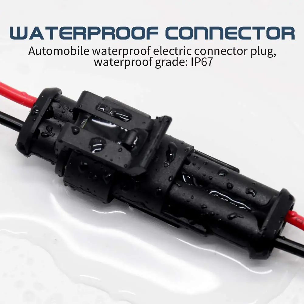 10pcs Waterproof Automotive Male Female Electrical Connectors Plug 2-Pin Way With Wire For Car Motorcycle Scooter Marine