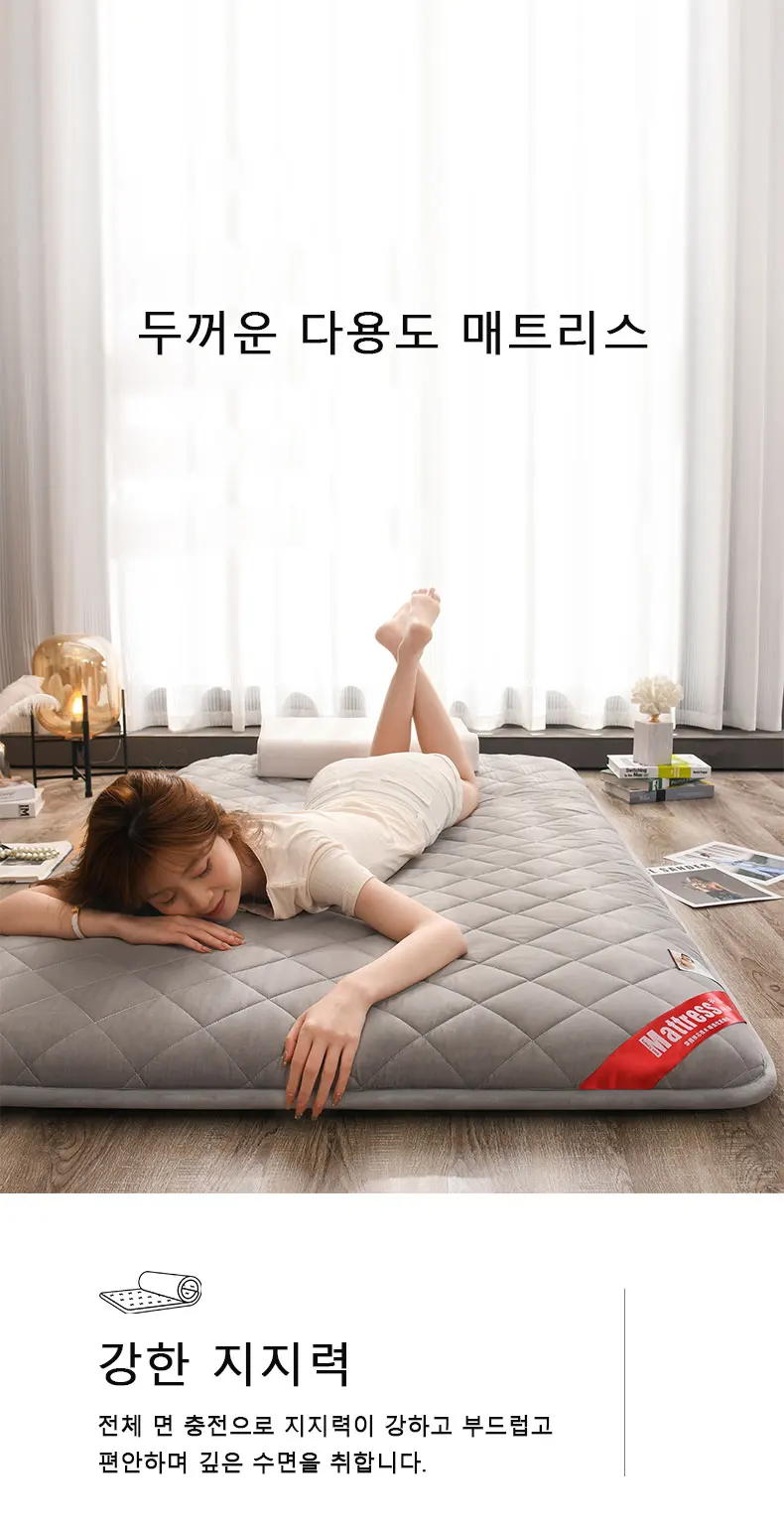 Description Picture 2 of itemThickening Soft Mattress Topper for Tatami Bed Sleeping Guest Breathable and Skin-Friendly Couple Mattresses Folding Toper Floor