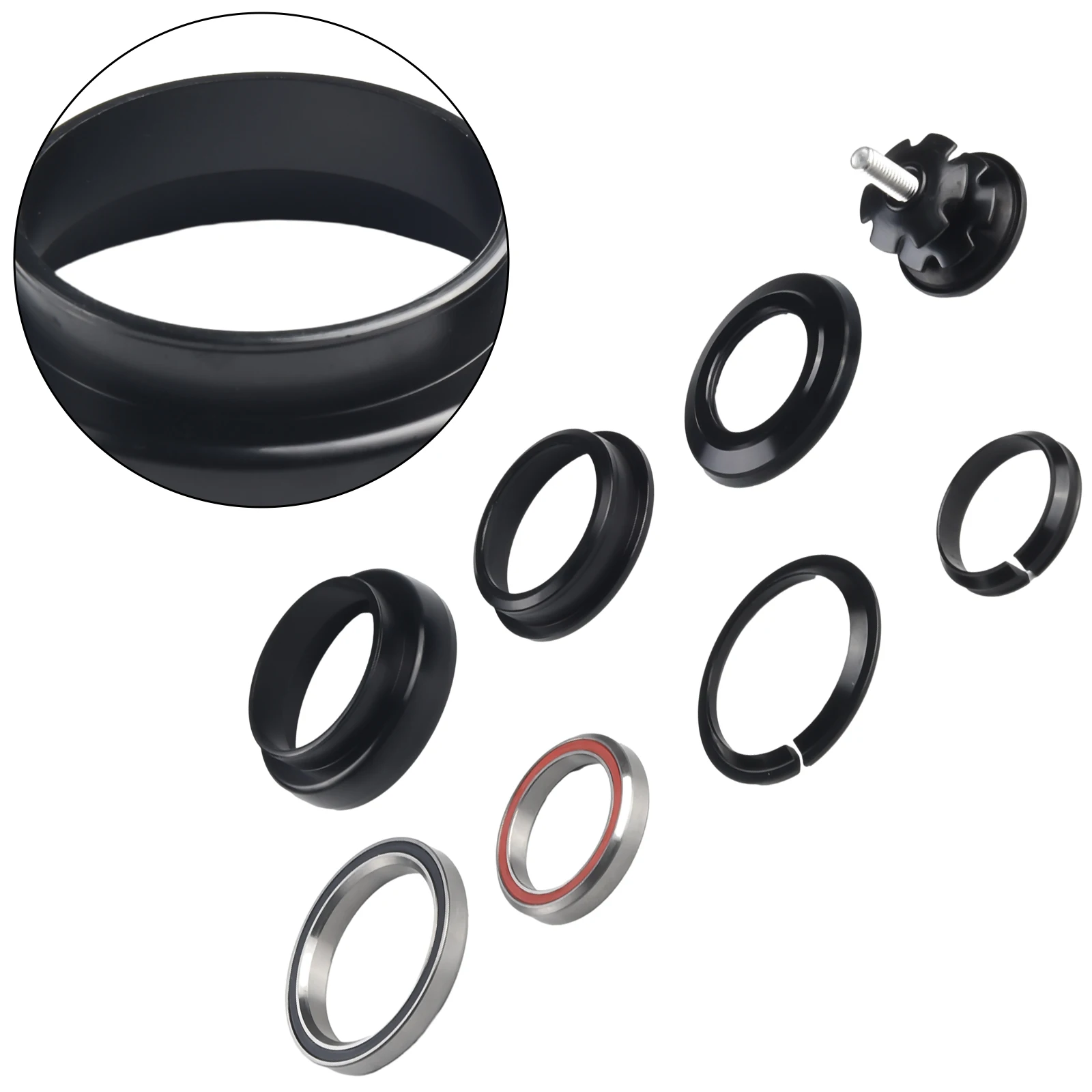 

CNC Bicycle Headset Straight Tube Frame to Tapered Tube Fork 1.5 Adapter 1 1/8"-1 1/2" Aluminum alloy Bearing Headset