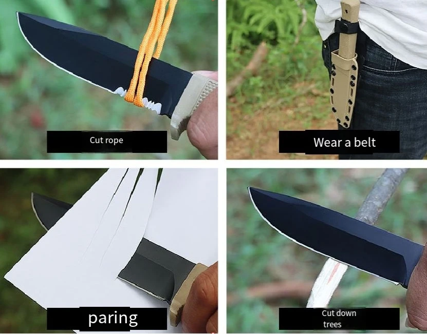 Description Picture 6 of itemSurvival Gear Portable Hiking Knife High Hardness Portable Knife Mountaineering Camping Outdoor Straight For Men EDC Knives