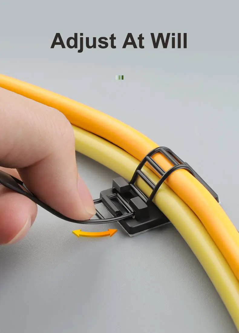 Description Picture 4 of item20PCS Adjustable Strap Holder Self Adhesive Plastic Network Wire Power Cord For Car Cable Tie Clip Stair Clamp S/M/L Organizer
