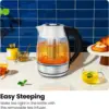 Electric Kettle for Boiling Water, 1.8L 1500W, Removable Tea Infuser, Auto Shut Off, Boil-Dry Protection, BPA Free, Borosilicate 5