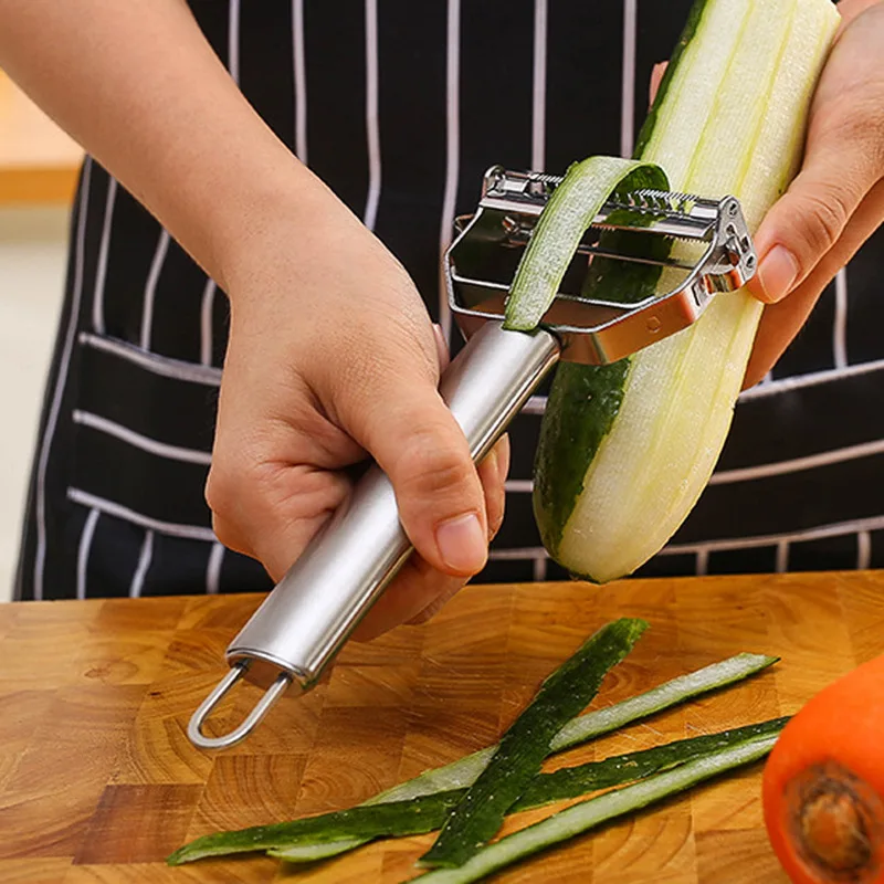 Peeler Stainless Steel Cutter, Vegetable Slicer, Cucumber Slicer,  Double-Sided Blade Stainless Steel Vegetable Cutter and Fruit Slicer,  Multifunction