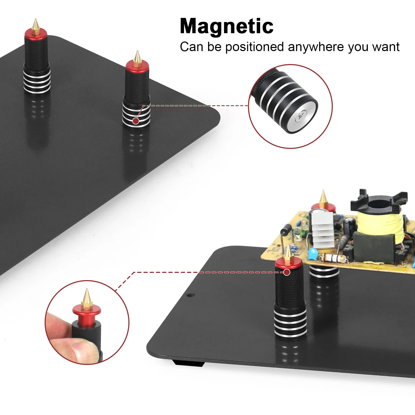 NEWACALOX Magnetic PCB Board Fixed Clip Flexible Arm Welding Auxiliary Tool Soldering Third Hand Welding Positioner Holder soldering helping hands
