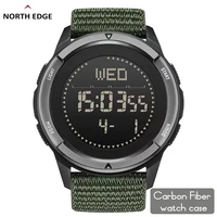 NORTH EDGE Watch for Men ALPS 45MM Outdoor Sports Swimming Metronome Compass Waterproof Carbon Fiber Case Nylon Strap Men Watch 1