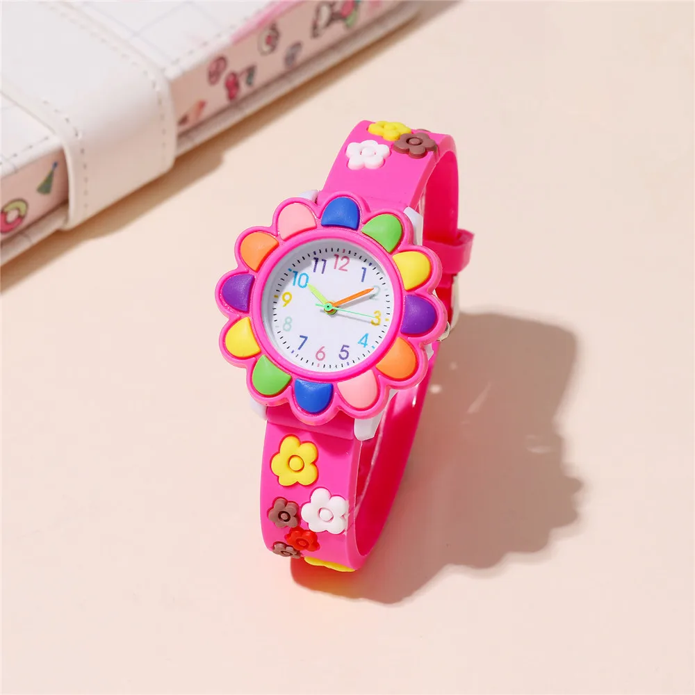 Cute sweet colorful flower cartoon watch 2