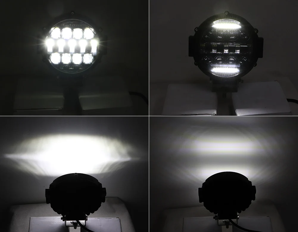 7inch Waterproof LED Headlight Hi/Low Daytime running Offroad LED Bar Spot Flood