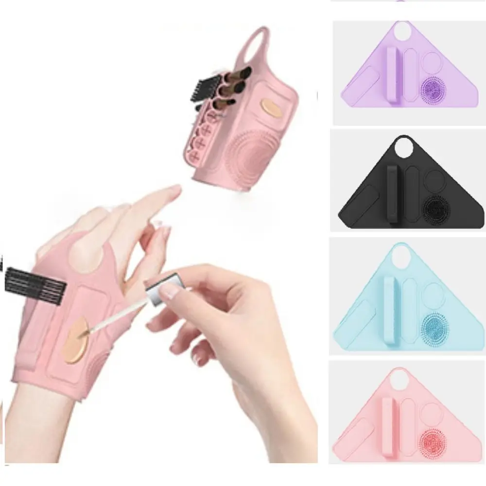 Professional Makeup Palette Mixer Durable Silica Gel Wrist Makeup Brush Holder Washable Subzone Makeup Brush Cleaner