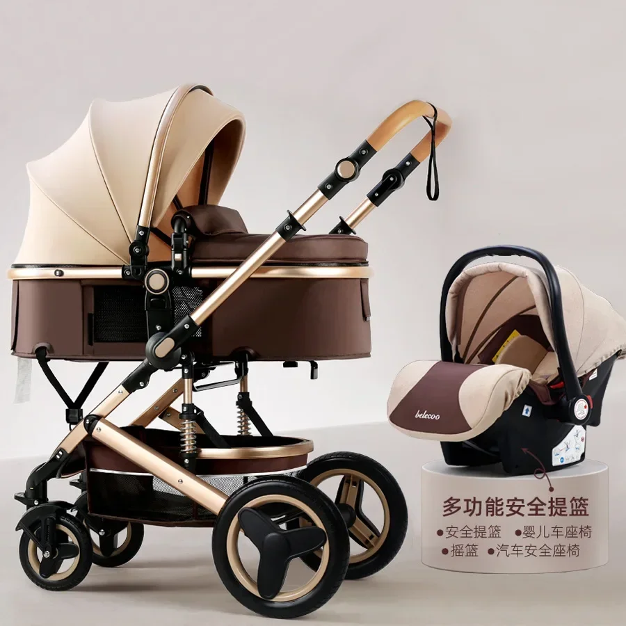 Belecoo Baby Stroller Lightweight High Landscape Can Sit Lie Down Fold in Both Directions for Newborns