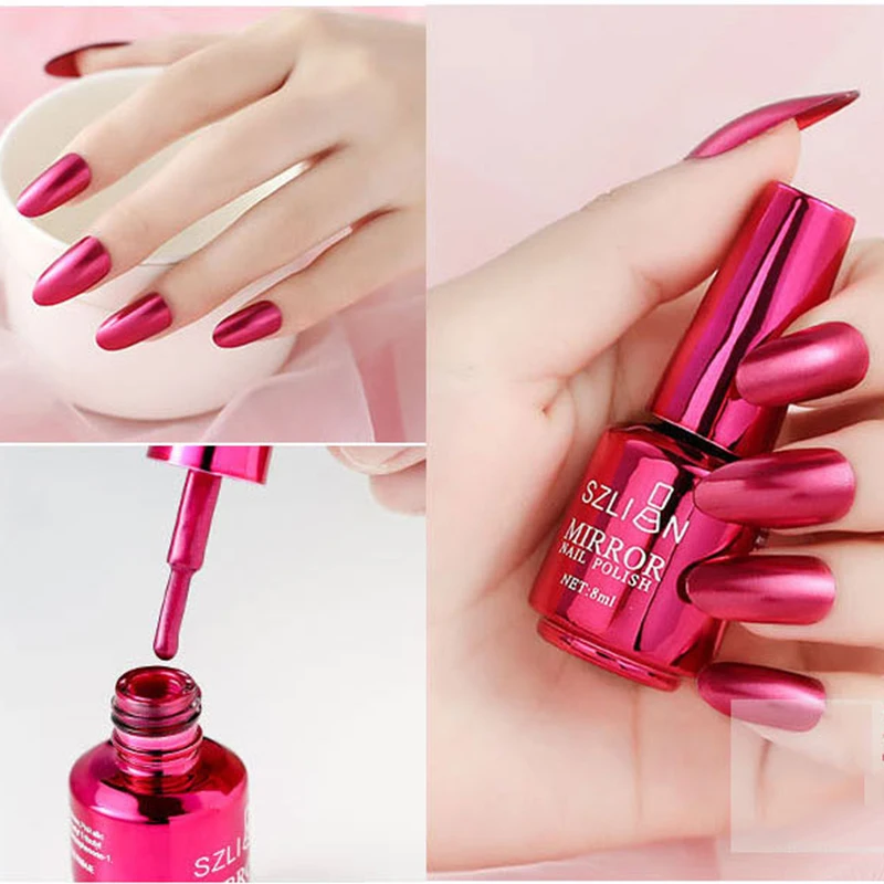 Smalto a specchio a 12 colori Smalto per unghie metallizzato argento viola oro rosa a lunga durata non staccabile per unghie Smalto gel - immagine 4