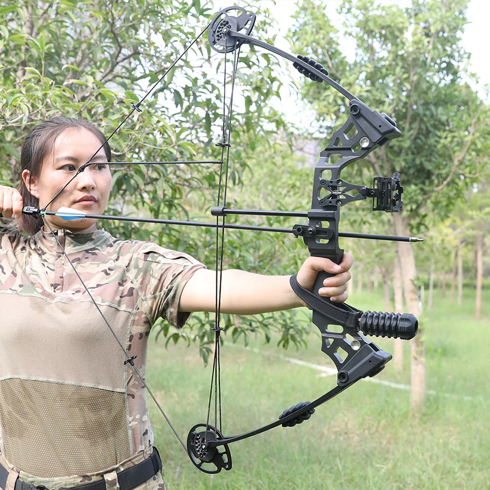 Adjustable Archery Compound Bow Set with 12 Carbon Arrows