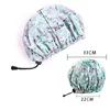 Shower Caps Reusable Waterproof Bath Cap Extra Large Shower Cap Double Layer with PEVA Lining Adjustable Elastic Band 5
