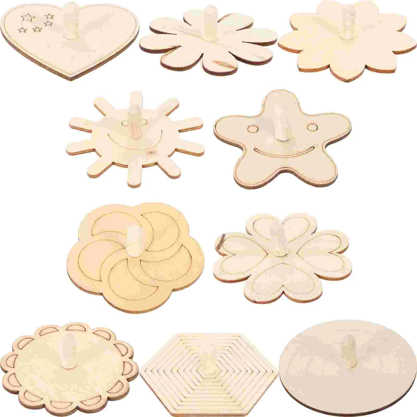 

Portable Gyro Toy Unfinished Kids Blank Wooden Toys Colorful Tops DIY Pressure Relief Funny