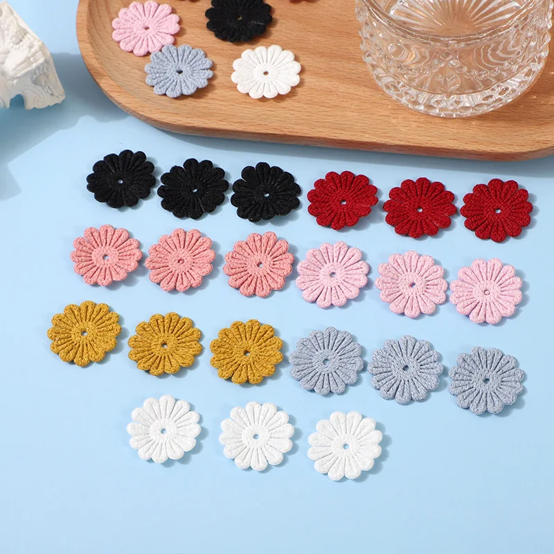 70Pcs 3CM Double Side Crochet SunFlower Appliques For DIY Hair Clip Accessories Garment Headwear Bag Decor Patches