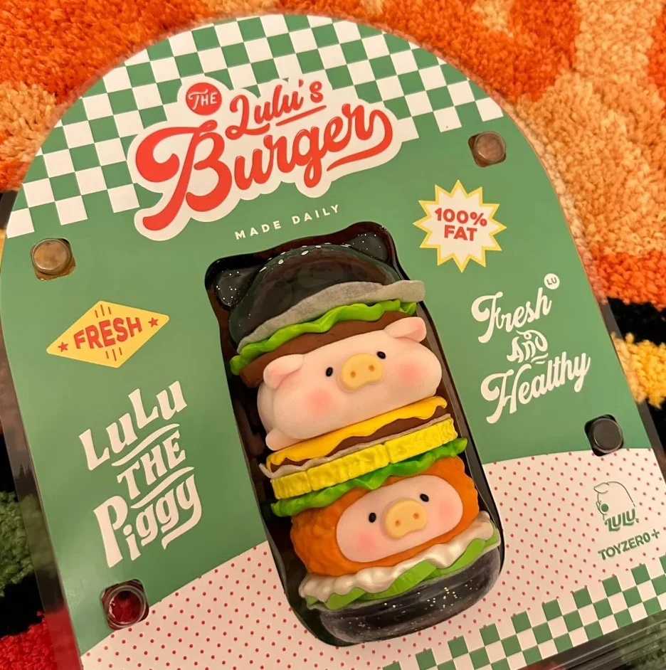 Original 52TOYS LULU THE PIGGY Hamburger Series Hanging
