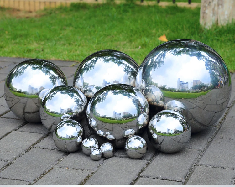 Description Picture 4 of itemDia 19-300mm 304 Stainless Steel Hollow Ball Mirror Decoration Round Ball Stainless Steel Large Round Ball Floating Ball