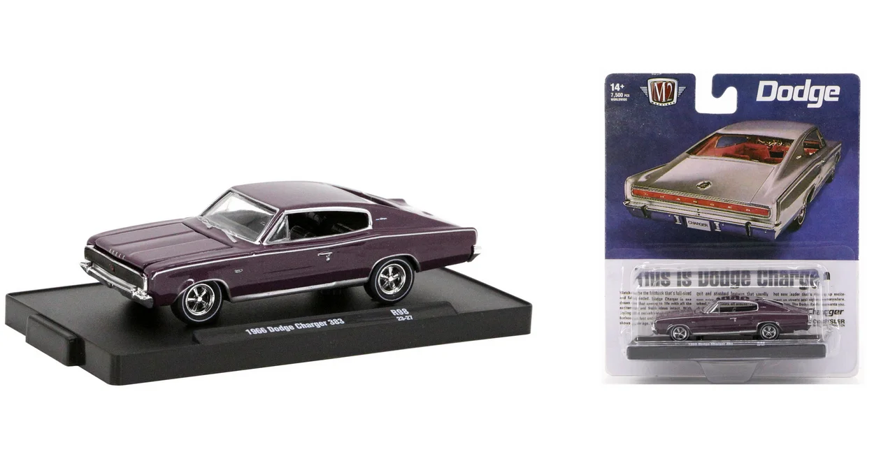 

Машины M2 1:64 1966 Dodge Charger 383 Коллекционная модель из сплава в подарок
