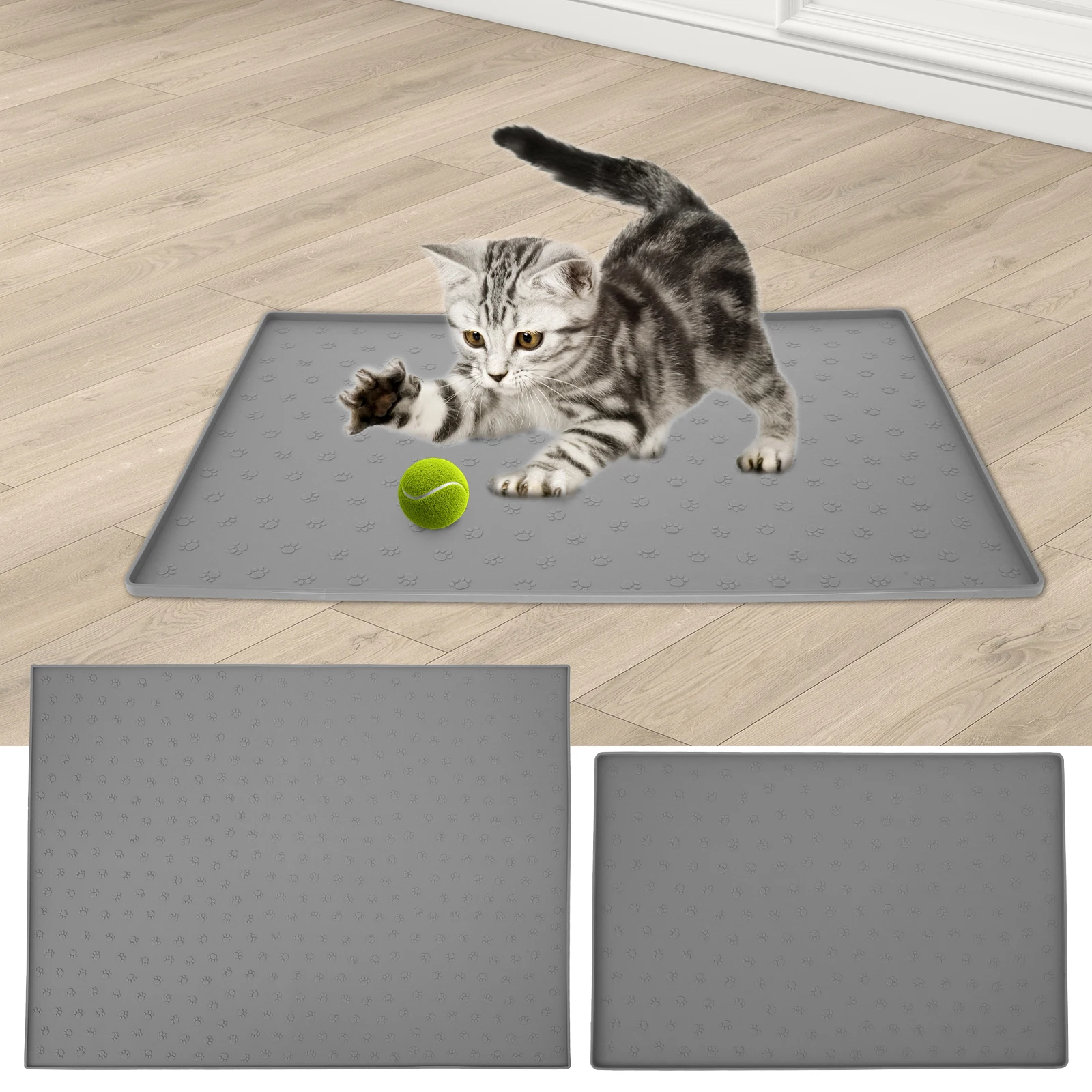 Waterproof Silicone Cat Litter Mat Grey Non Slipping Pet Toilet