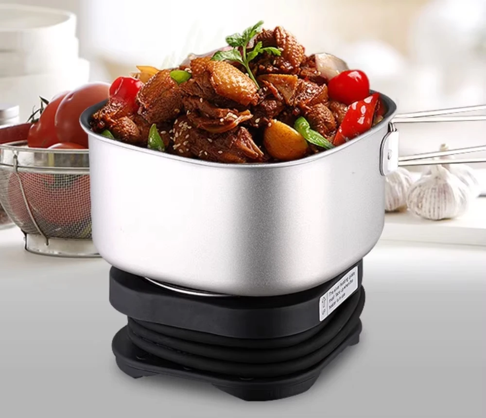 Mini Portable Electric Travel Cooker,Heating Pot,110V/220V Dual Voltage, Lightweight Split Design for Home, Office & Outdoor Use
