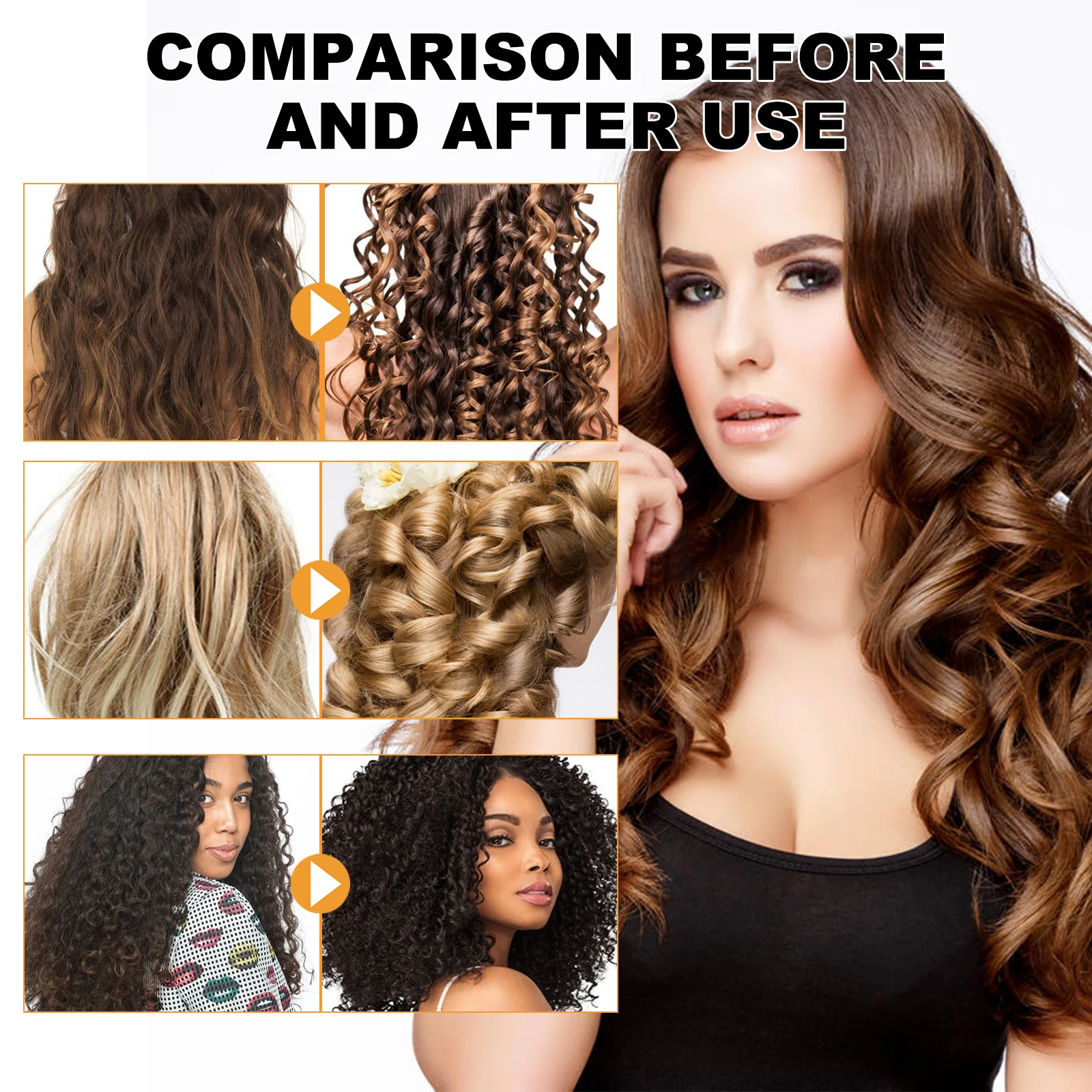 Moroccan Oil Curly Hair Elastin Improve Hair Brightness Smooth Frizzy Prevent Dryness Moisturize Shape Fluffy Care
