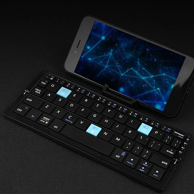 Portable étanche mini clavier Bluetooth sans fil pliable pour ordinateur  portable / PC / téléphone (noir)