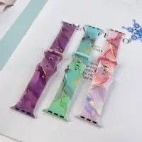 Bracelets imprimés de la série Abstraction Jade pour Apple Watch 11 10 9, bracelet en silicone remplaçable pour iWatch 46mm 42mm 41mm 40mm 3