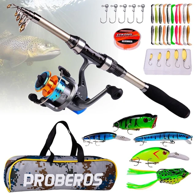 Fishing Rod and Reel Combos with Fishing Line Fishing Lures Kit