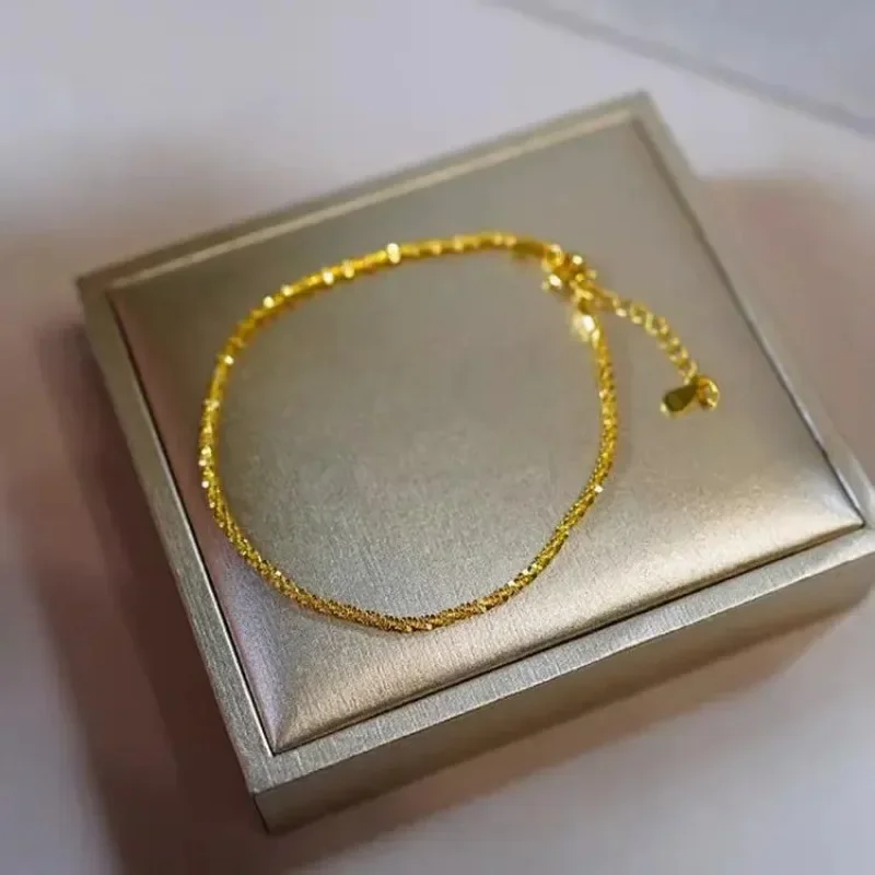 Light Luxury Gold Color Sparkling Bracelet Chain for Women Temperament High Quality Bracelet Female Versatile Charm Jewelry