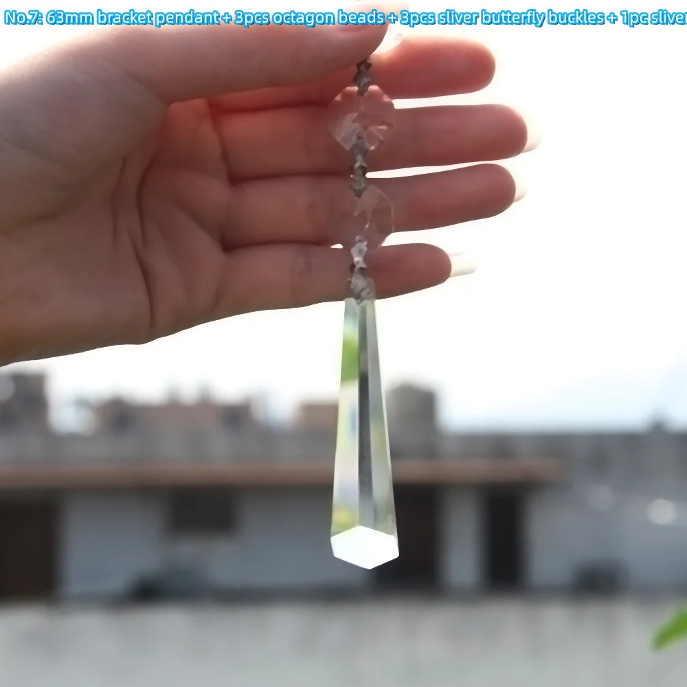 Crystal Bull-leg Shape Pendant Glass Refraction prism Chandelier Parts Sun Catcher Home Wedding Curtain Lamp Decoration