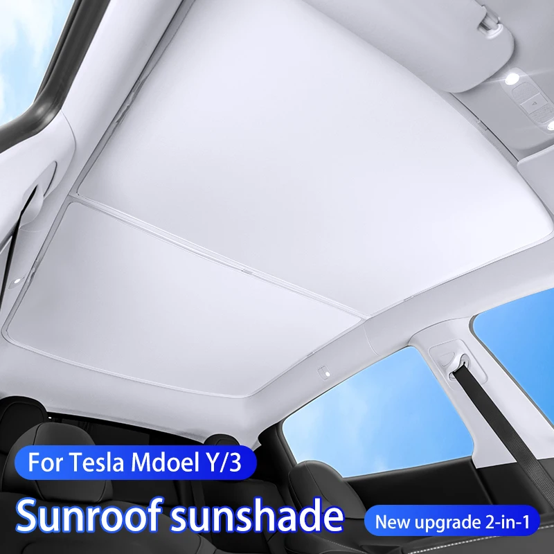 for Tesla Model 3 Y 2023 Roof Sun Shade Car Sunroof Sunshade Electrostatic  Adsorption Glass Roof Shading UV Blocking Protection - AliExpress