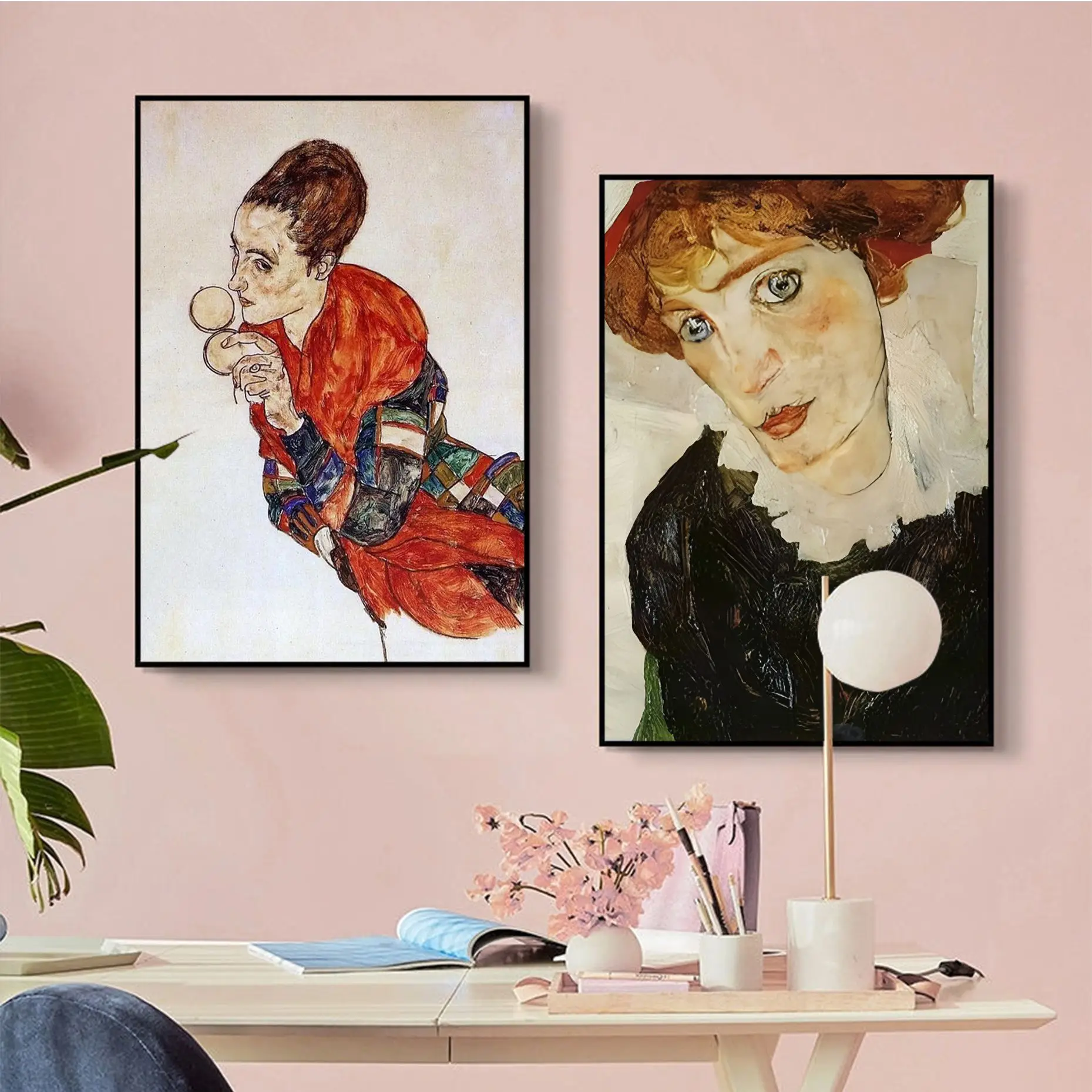 

Egon Schiele Abstact Movie Sticky Posters Retro Kraft Paper Sticker DIY Room Bar Cafe Decor Art Wall Stickers
