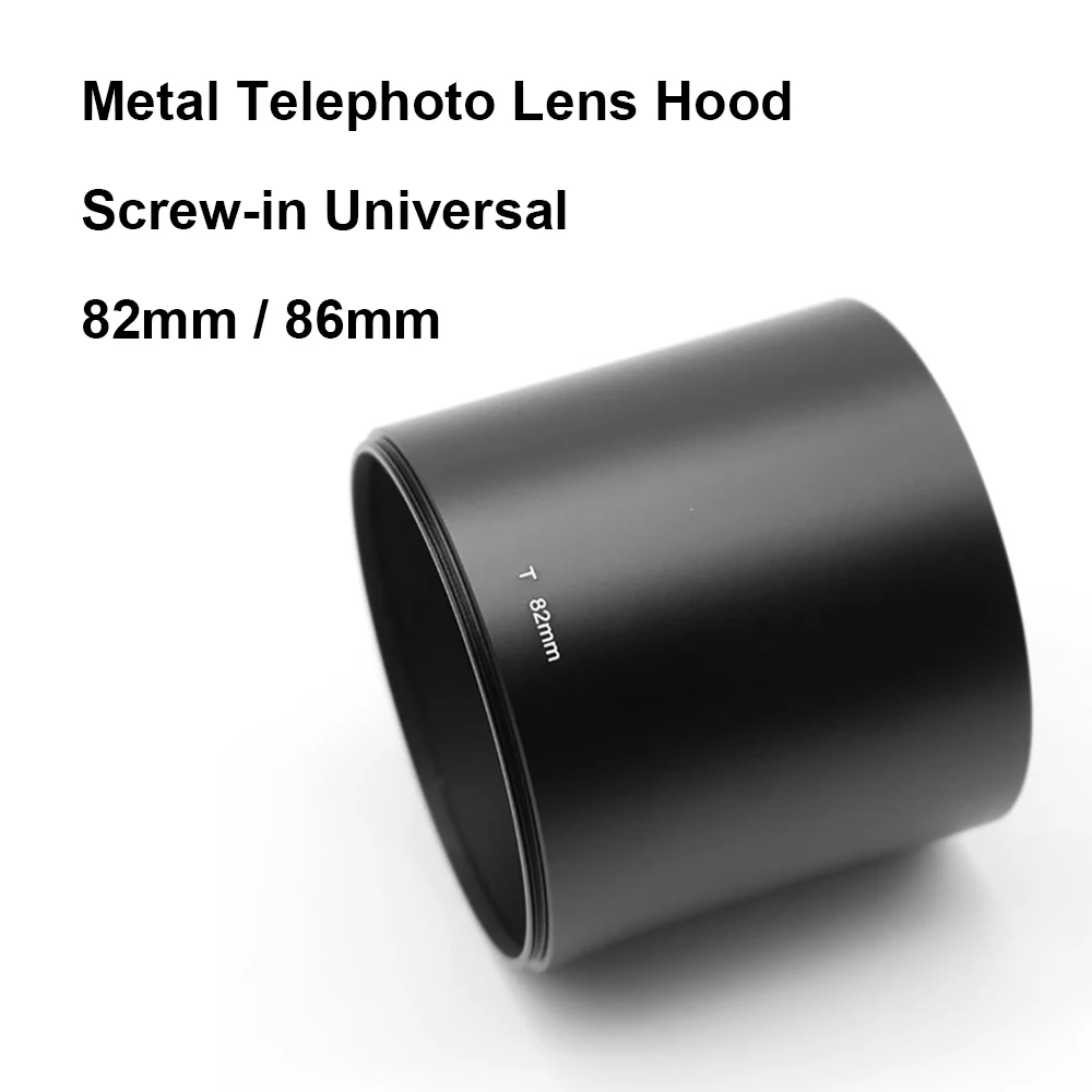 

Screw-in Tele Lens Hood 82 mm 86 mm Metal Length 78mm Telephoto Lens Hood for Mirror Reflex Lens Telephoto Lens Telescope