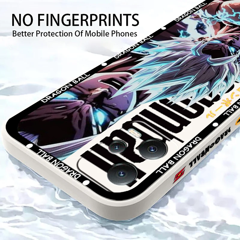 D-Dragon Ball Goku Fashion Liquid Left Rope For Xiaomi Redmi Note 12 12S 12R 11 11T 11S 10 10S 9 8 8T Pro Plus 5G Phone Case