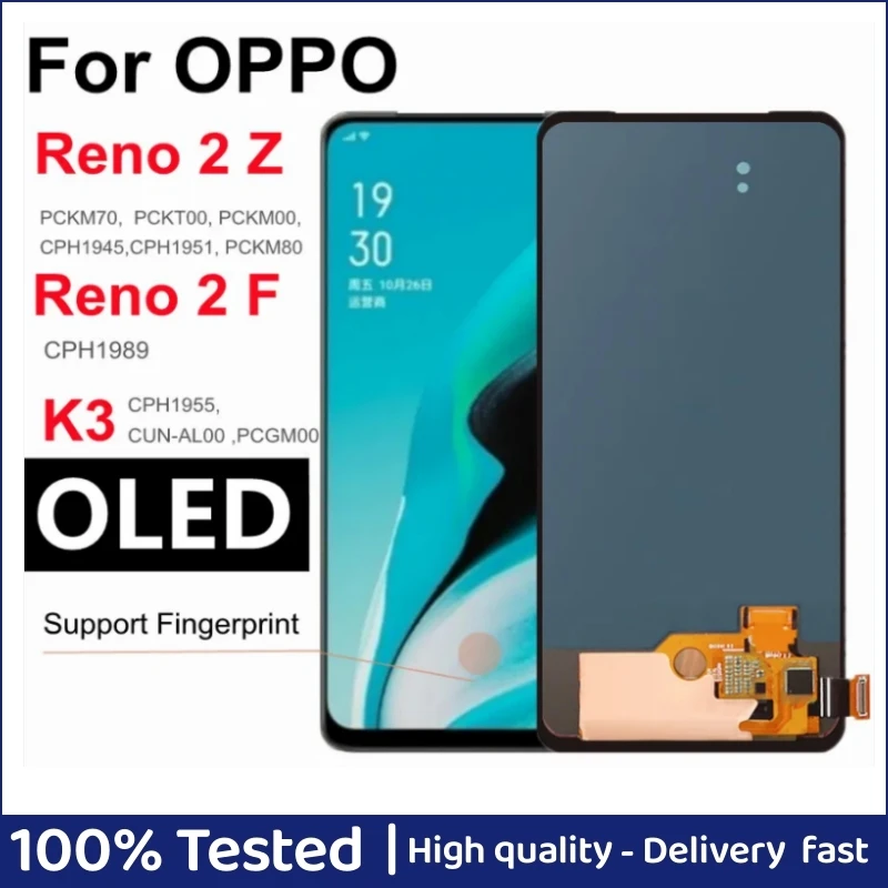 6.53 "Oled Per Oppo Reno2 Z Reno 2Z 2 Z Lcd K3 Realme X Display Touch Panel Digitizer Assembly Per Oppo Reno 2 F Lcd