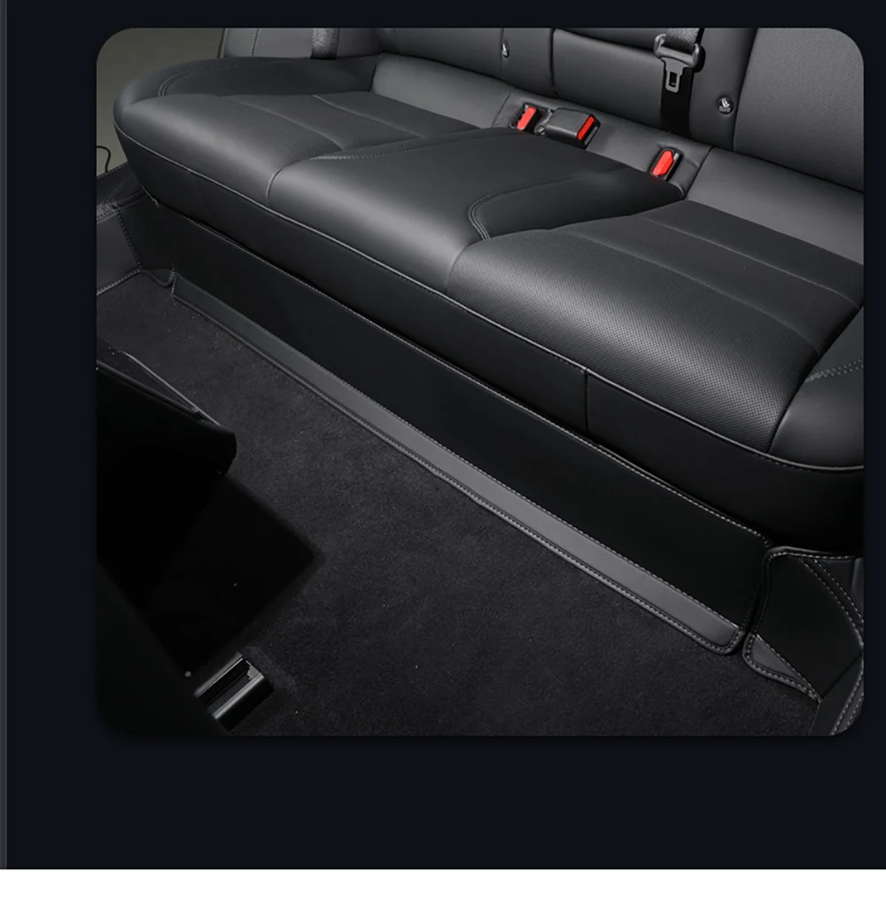 Für Tesla Modell 3, Highland Vorne Hinten Tür Sill Pad Willkommen Pedal Schwelle Streifen Mittelkonsole Seite PU Leder Zubehör – Detail 8