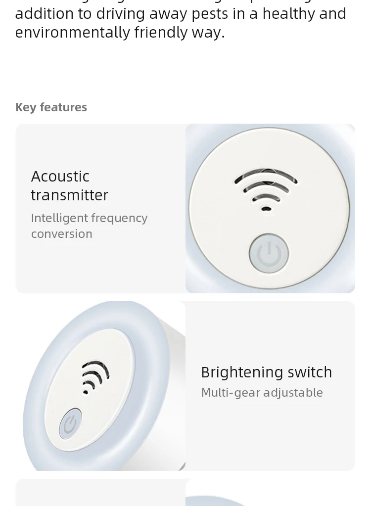 Description Picture 3 of itemIntelligent Frequency Conversion Insect Repellent House Indoor Small Night Light for Baby Ultrasonic Mosquito Repellent