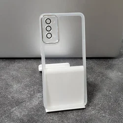 Luxury Clear Soft Silicone Shockproof Camera Protective Case Cover for Reno 4 SE 5G (Transparent White)