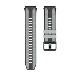 Breathable Soft Silicone Watch Band - 22mm Strap for Ultimate Comfort (Black Grey)