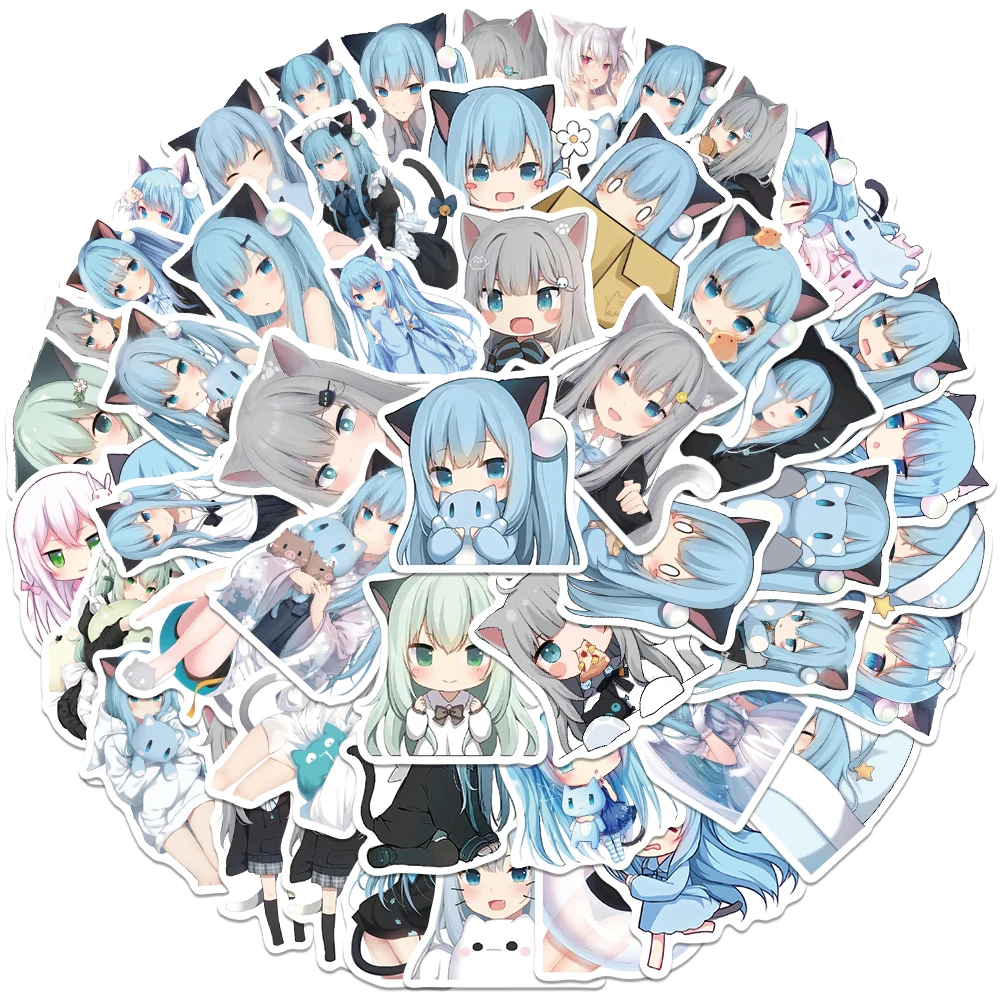 

50pcs Anime Stickers Cute Cartoon Girls Shizuku Waterproof Graffiti For Laptop Water Bottle Luggage Notebook Vinyl Decals