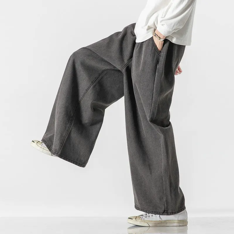 Oversized Men Jeans Wide-leg Pants Autumn Hip-Hop Denim Trousers Couples Loose Casual Jean Men Woman Vintage Streetwear 5XL 2
