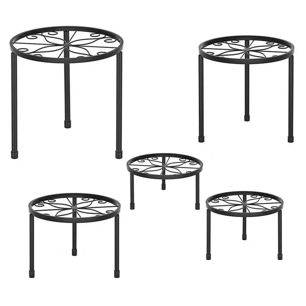 

Стойка для цветочных горшков, прочная стойка из углеродистой стали, для комнатных и уличных цветов, полый набор из 5 предметов для дома, экономия места