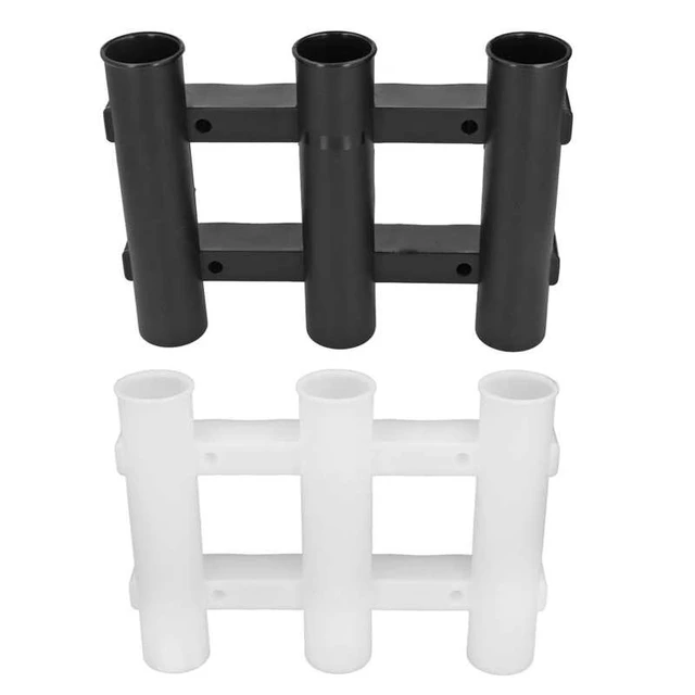 Fishing Rod Storage Holder Easy To Install Waterproof 3 Tube Fishing Pole  Holder ABS Multifunctional for Kayak