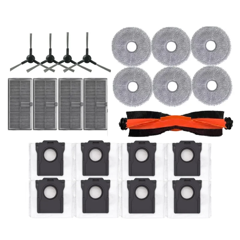 A01V-23PCS For Dreame L10s Pro Ultra Heat Vacuum Cleaner Accessories Main Side Brush Filter Mop Cloth Dust Bag Spare Parts