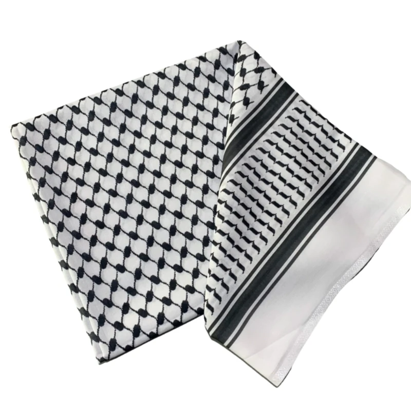 Middle East Adult Keffiyeh Headscarf Jacquard Arab Scarf Outdoor Anti Uv Headscarf for Male Cycling Hair Accessory