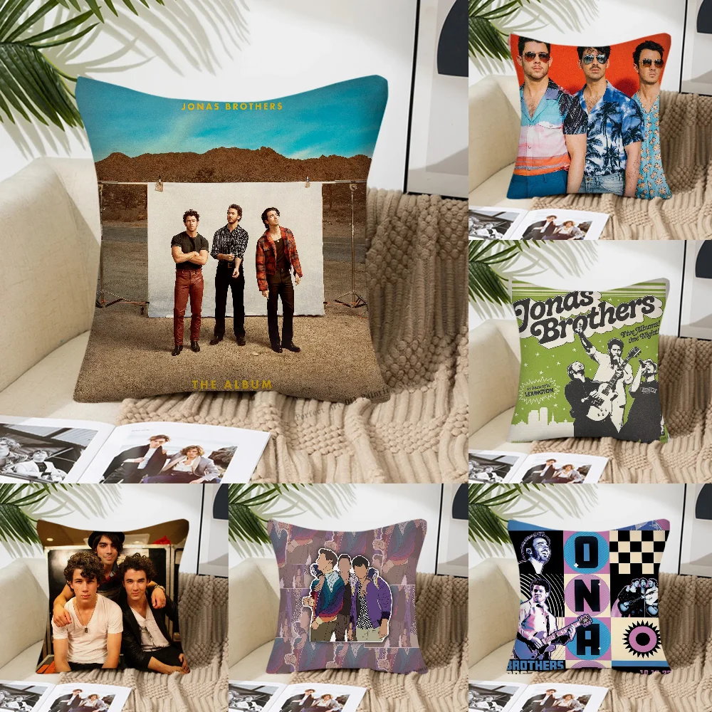 Band J-JONAS B-BROTHERS Pillow Case Square Pillow Bedroom Sofa Leisure Comfort Cushion Car Living Room Home Decoration 40X40 2