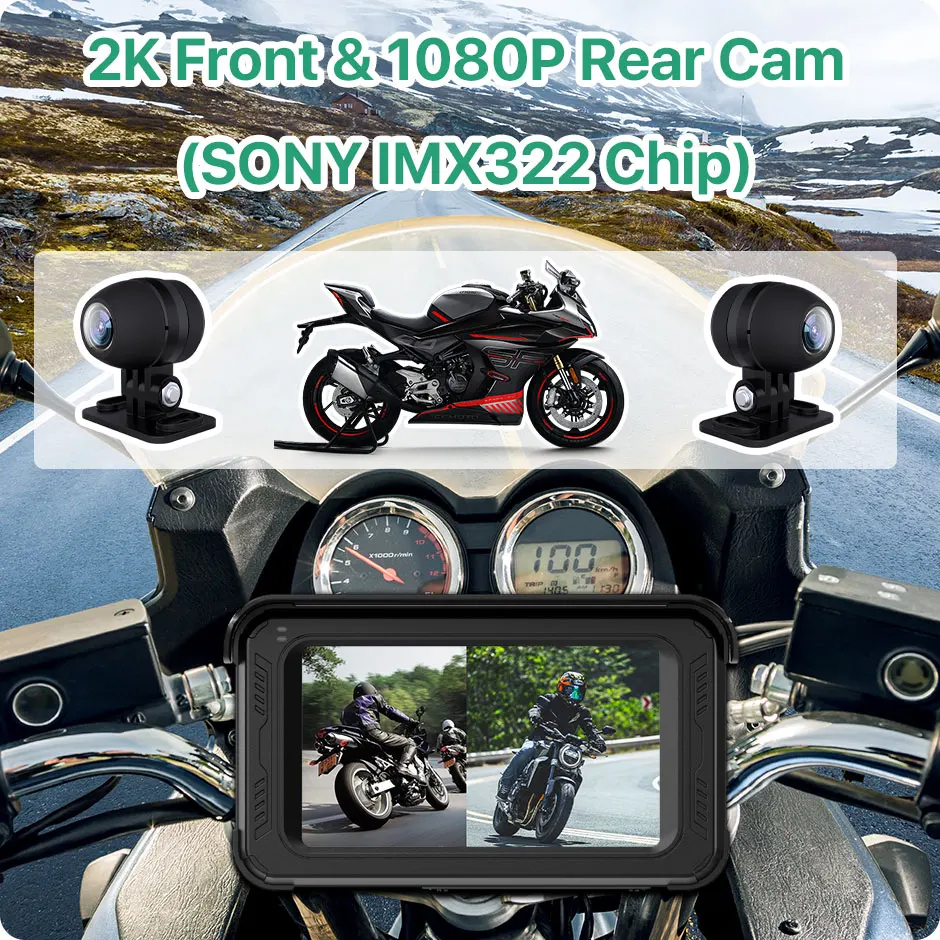 GreenYi    ī÷ DVR, 2K, 1080P, IP67  ī޶ ÷ , GPS , ȵ̵ , 5 ġ
