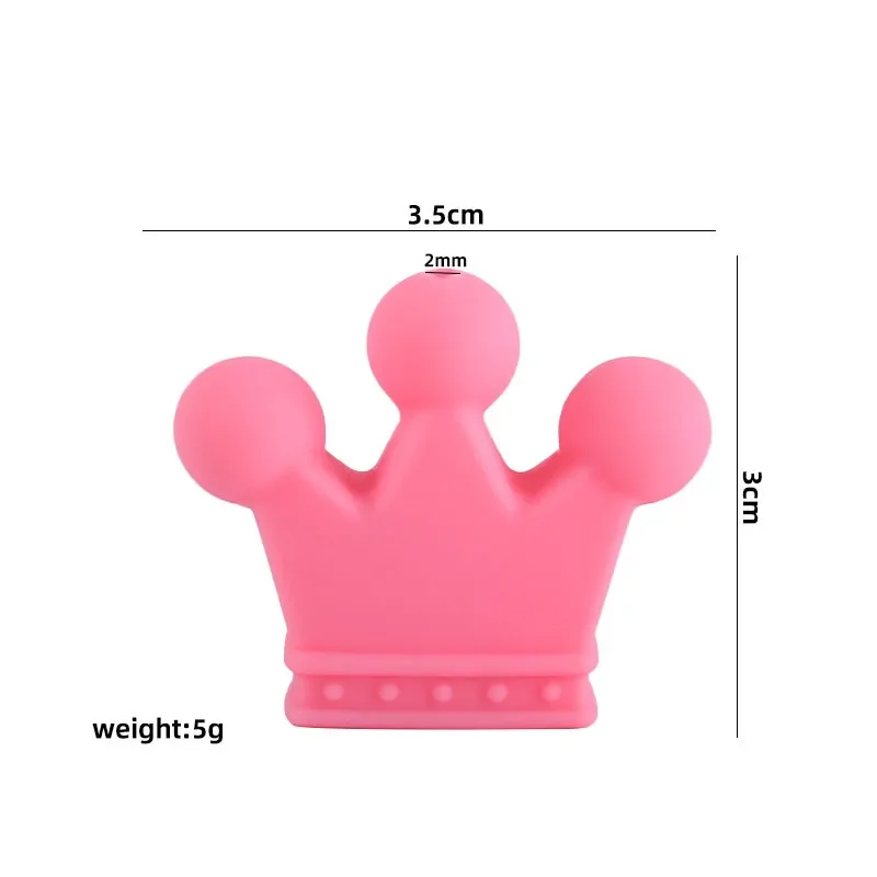 2ps Baby Pacifier Chain Accessories Baby Molar Bracelet Anti-dropping Nipple Pacifiers Accessories DIY Crown Silicone Beads