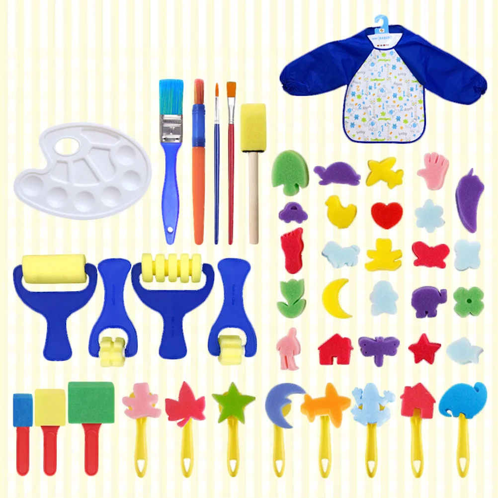 

Kids Paint Graffiti Tool Drawing Sponge DIY Painting Barbecue Bamboo Child