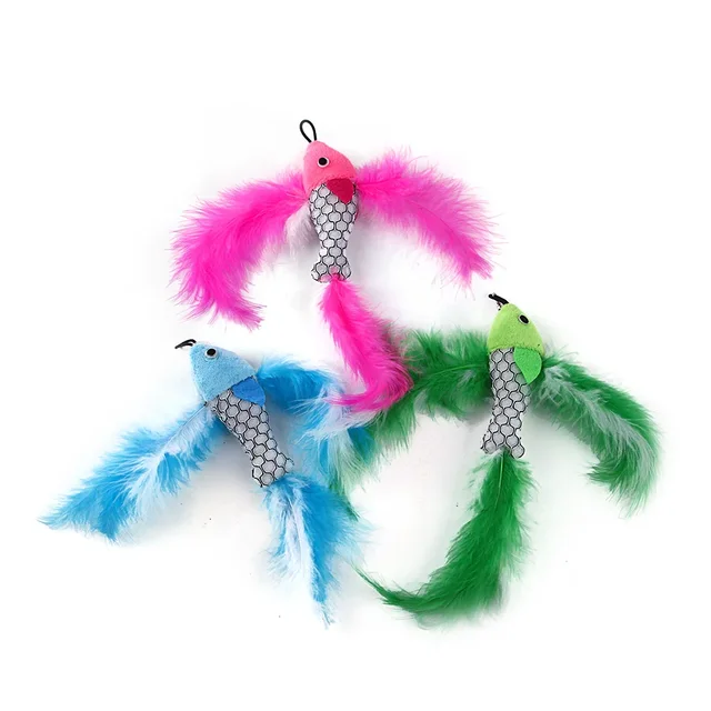 Flying Fish Replacement Head Funny Cat Stick Plush Toy Fishing Rod Replacement Head Pet Cat Toys Interactive Pet Products 3