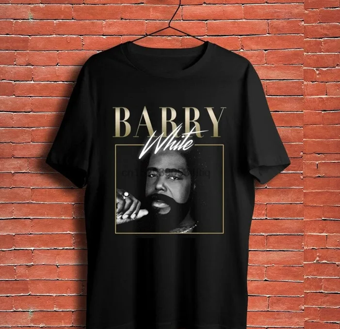 Hot Vtg Barry White Men T-Shirt Nera Manica Corta Tutte Le Taglie Da S A 5Xl 1 Pt419